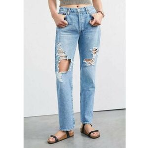Citizens of Humanity Emery Relaxed Straight Leg Distressed Jeans Size 28